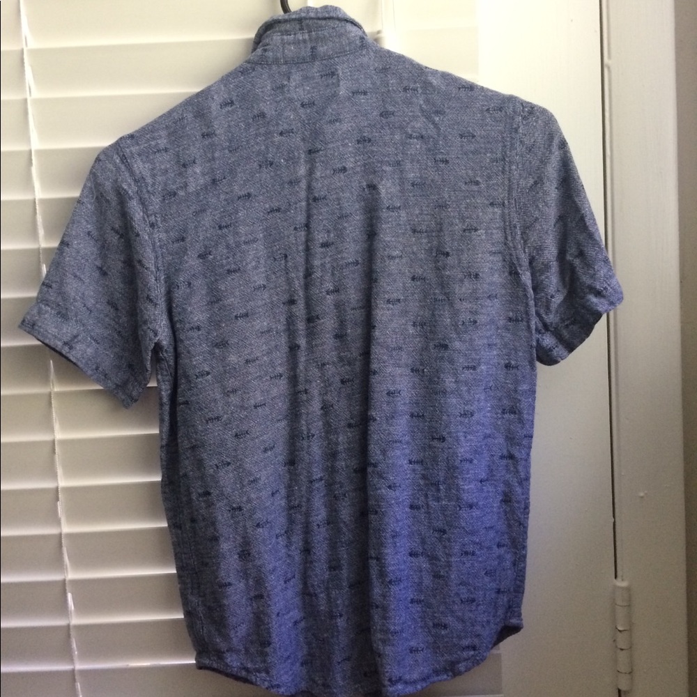 Blue kids collared tee, with print